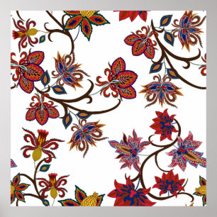 Poster Motifs orientaux. Motif sans couture avec belle