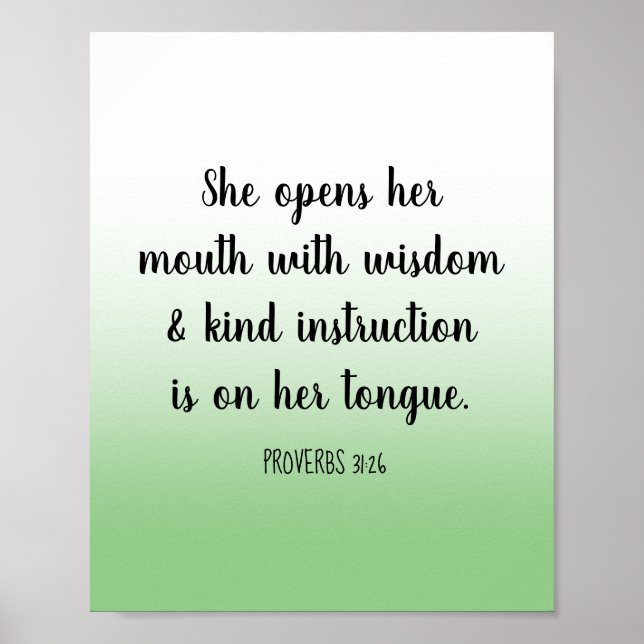Poster Motivation Bible Verse Sage Green Ombre (Devant)