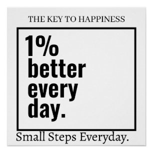 Poster Motivation customisée 1% mieux Quotidien Moderne