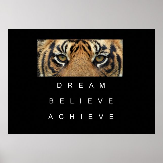 Poster motivation de réussite tigre (Devant)
