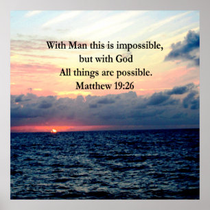 POSTER MOTIVATION DE SLEVER MATTHEW 19:26 PHOTO DESIGN