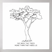 Motivation du dessin minimaliste de ligne d'arbre