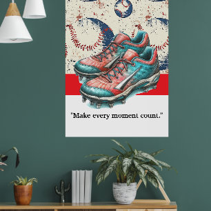 Poster Motivation du joueur de baseball