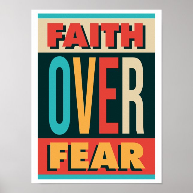 Poster Motivation Faith Over Fear (Devant)