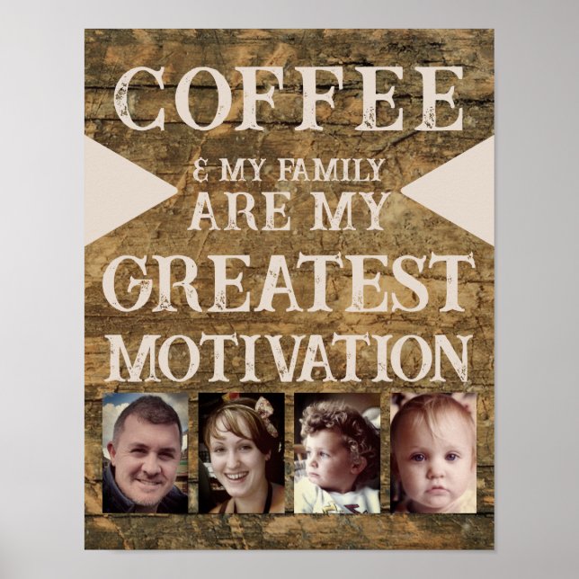 Poster Motivation famille de café 4 photo brun beige (Devant)
