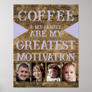 Poster Motivation famille de café 4 photo brun violet
