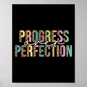 Poster Motivation Femmes Enseignante Chemise Progrès sur