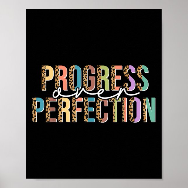 Poster Motivation Femmes Enseignante Chemise Progrès sur  (Devant)