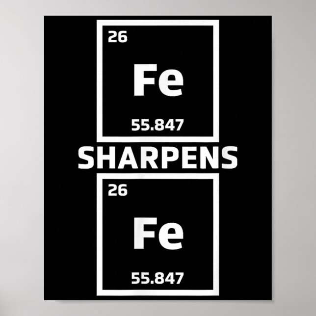 Poster Motivation Fer Sharpens Fer éléments périodiques (Devant)