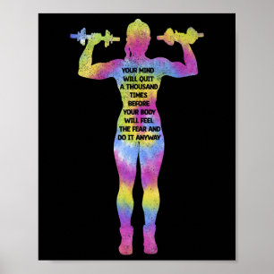 Poster Motivation Fitness Femme Bodybuilding Gym Tie Dye