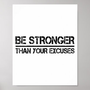 Poster Motivation Fitness Gym Soyez Plus Fort Que Vos Exc