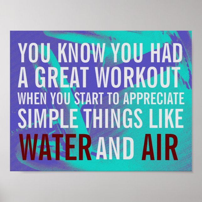 Poster Motivation fitness texte bleu arrière - plan (Devant)