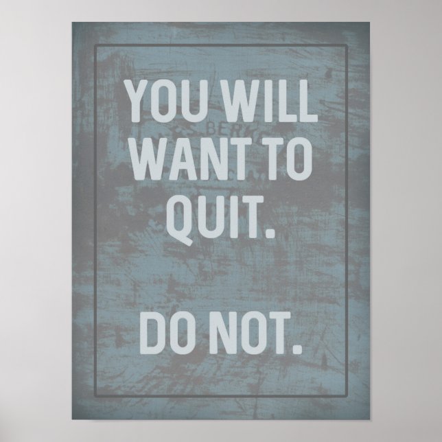 Poster Motivation fitness | Vous Voulez Quitter (Devant)