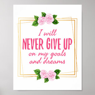 Poster Motivation gracieuse mots pour la vie et le succès