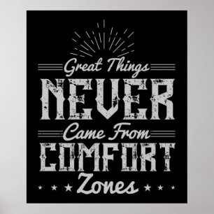 Poster Motivation Grandes Choses en Zone de Confort