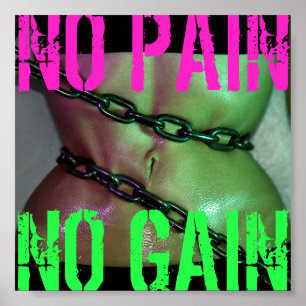 Poster Motivation Gym Exercice Pas de douleur Pas de gain