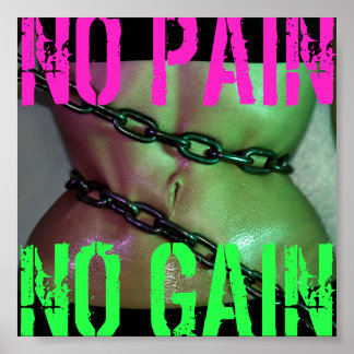 Poster Motivation Gym Exercice Pas de douleur Pas de gain