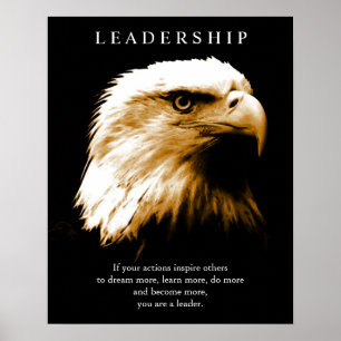 Poster Motivation Leadership Bald American Eagle