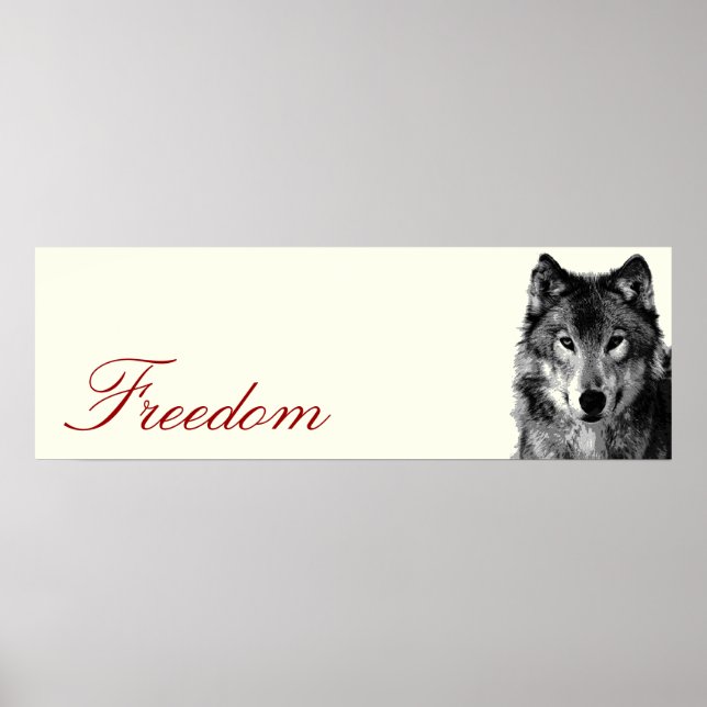Poster Motivation Loup Gris Imprimer (Devant)