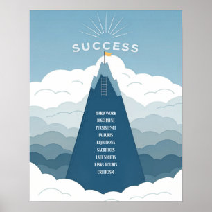 Poster Motivation minimaliste de la montagne de succès
