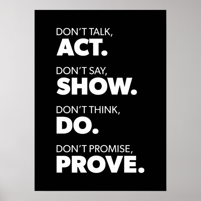 Poster Motivation - Ne parlez pas, Agissez - Succès (Devant)