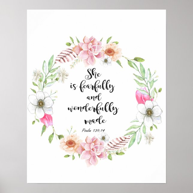 Poster motivation pour elle, elle a peur et merveilleux (Devant)