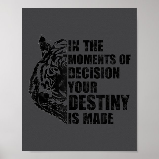 Poster Motivation Success Mindset Quote With Tiger - Moti (Devant)