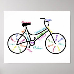 Poster Motivational Bike, Vélo, Cyclisme, Sport, Hobby