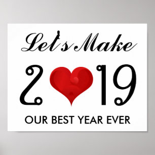 Poster Motivational Bonne année 2019 Meilleure année jama