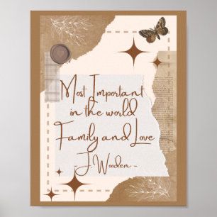Poster Motivational citations typographie Family Peace Lo