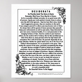 Poster Motivational Desiderata Poem par Max Ehrmann