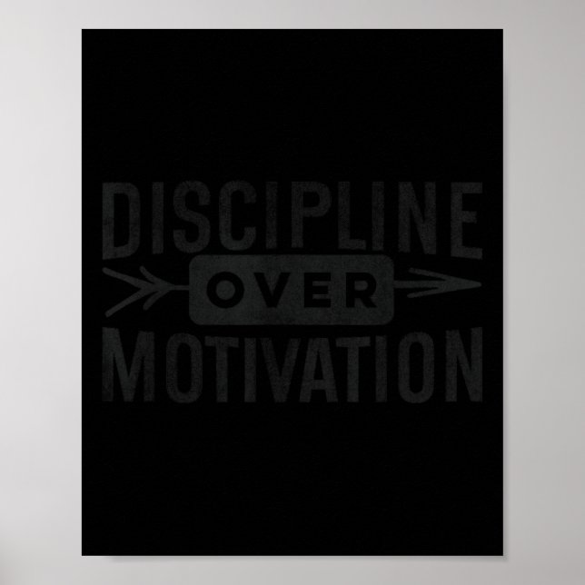 Poster Motivational Discipline Over Motivation Insrationa (Devant)