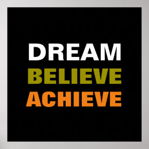Poster Motivational Dream Croire Atteindre Citation Poste
