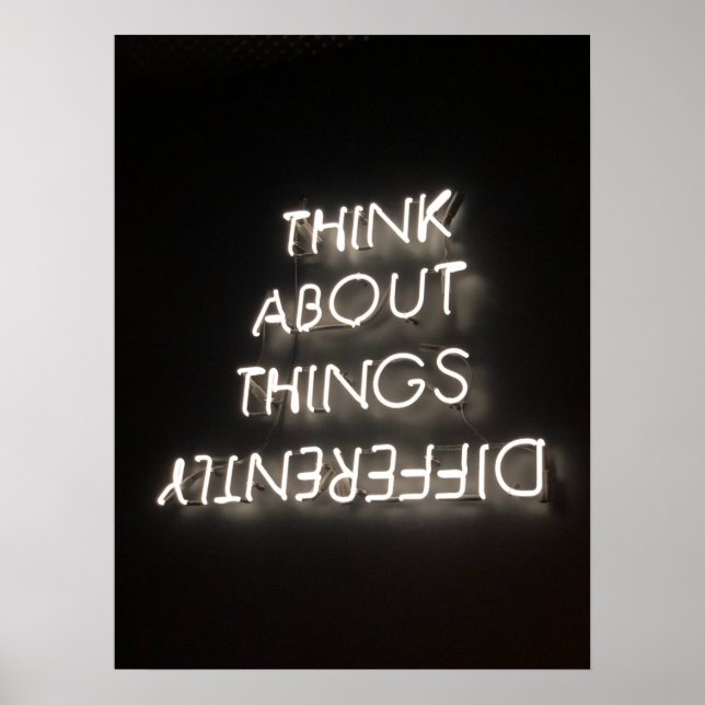 Poster Motivational Graphics Penser différemment blanc (Devant)