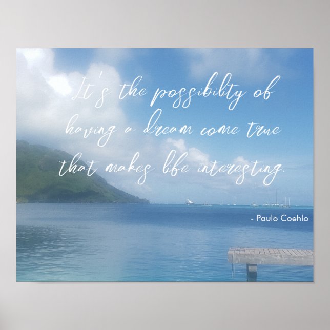 Poster Motivational Inspirational Blue Ocean Quote (Devant)