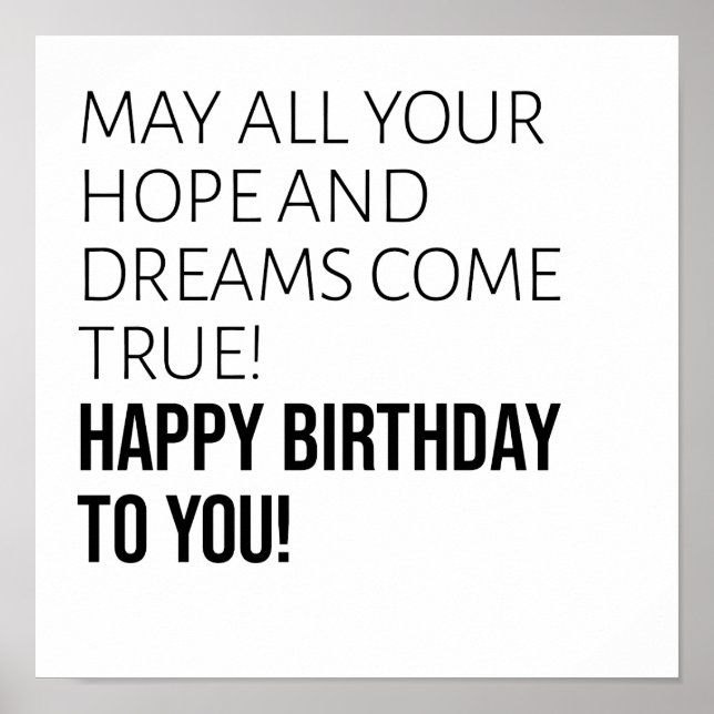 Poster Motivational Joyeux voeux d'anniversaire (Devant)