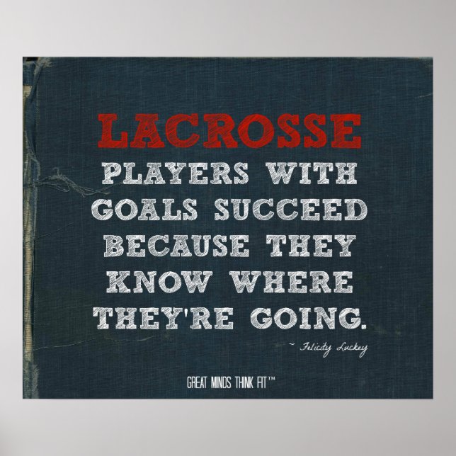 Poster Motivational Lacrosse pour la réussite! (Devant)