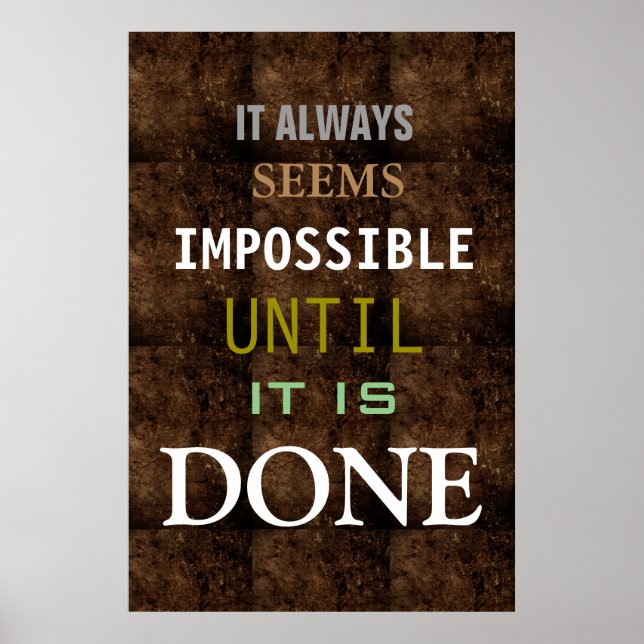 Poster Motivational Possibilité Citation Couleur Brown (Devant)