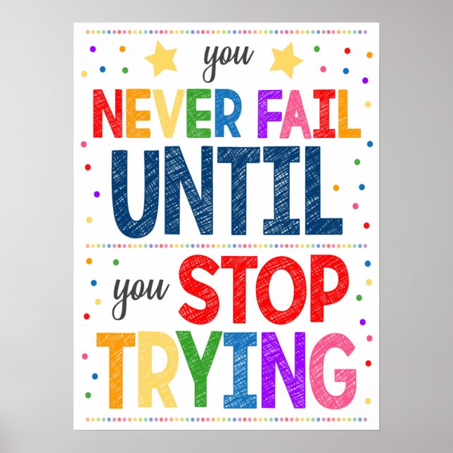 Poster Motivational Rainbow Classroom (Devant)