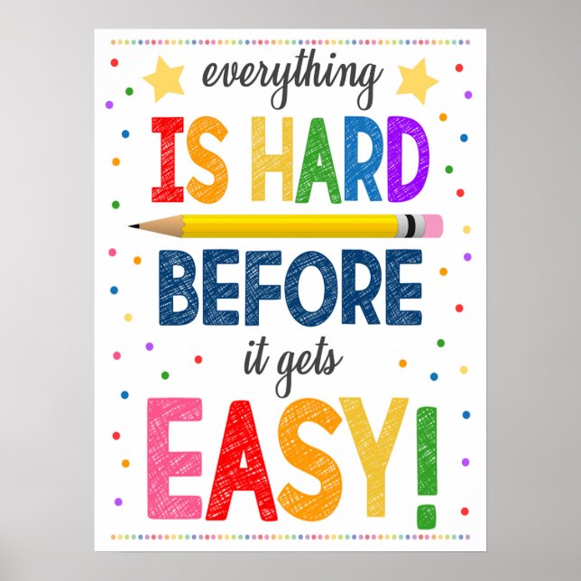 Poster Motivational Rainbow Classroom (Devant)