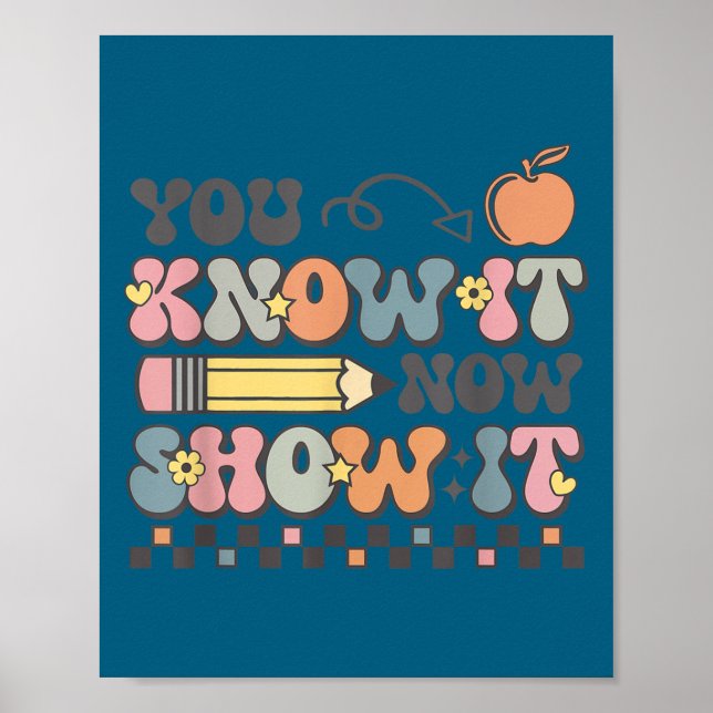 Poster Motivational State Testing Test Day You Know It No (Devant)