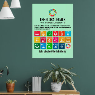 Poster Motivational Wall Art Objectifs mondiaux de durabi