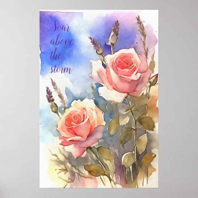 Poster Motivational Watercolor Wall Art 100 (Devant)