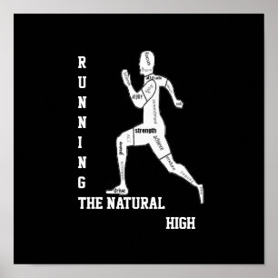 Poster Motivational Words, Running - the Natural High
