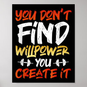 Poster Motivational Working Citation Willpower Graphique 