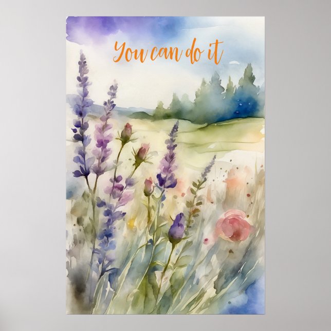 Poster Motivationnel aquarelle murale 40 (Devant)