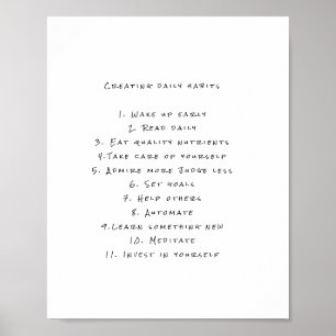 Poster motivationnel avec des rappels quotidiens u