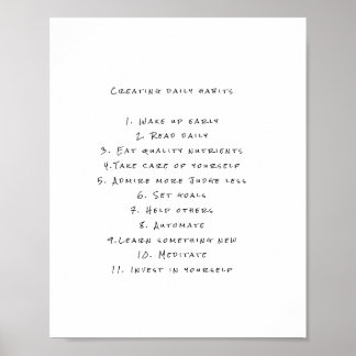 Poster motivationnel avec des rappels quotidiens u