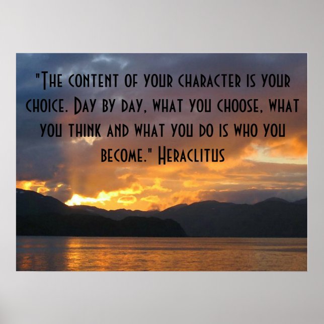 Poster motivationnel avec une citation de Heraclit (Devant)