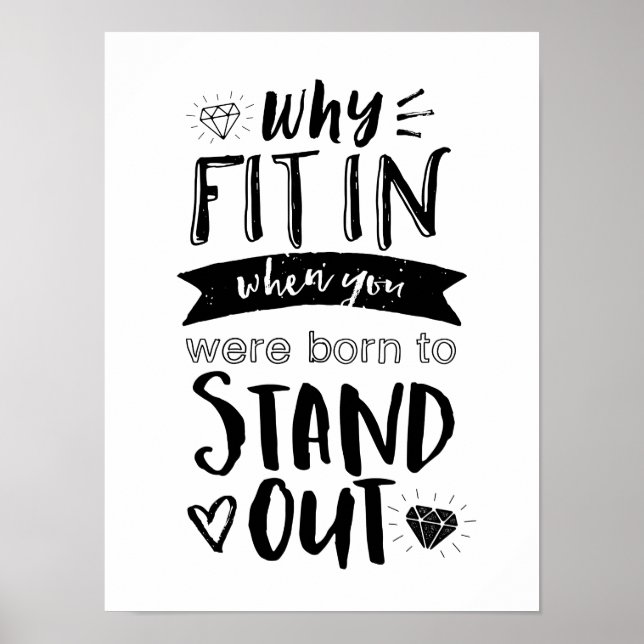 Poster Motivationnel Cool Né Pour Se Déplacer (Devant)